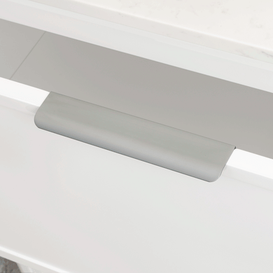 Hiku Pull Vanity Handle - Brushed Light Grey