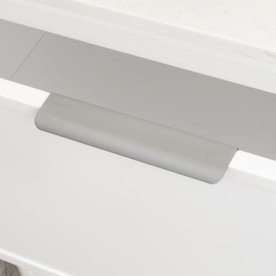 Hiku Pull Vanity Handle - Brushed Light Grey