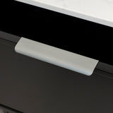 Hiku Pull Vanity Handle - Brushed Light Grey