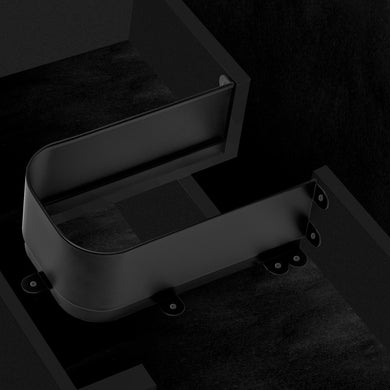 U Shaped Insert Aluminum Under Sink Vanity Drawer Cut Out for Plumbing, Matte Black