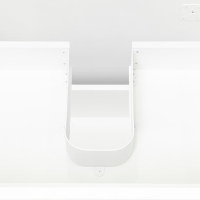 U Shaped Insert Aluminum Under Sink Vanity Drawer Cut Out for Plumbing, Matte White