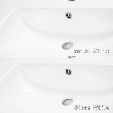 Kaku 900mm Vanity Top with Integrated Sink and Overflow, Matte White