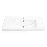 Kaku 750mm Vanity Top with Integrated Sink and Overflow, Matte White
