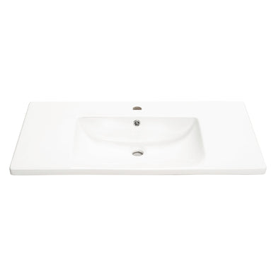 Kaku 900mm Vanity Top with Integrated Sink and Overflow, Matte White