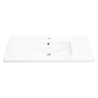 Kaku 900mm Vanity Top with Integrated Sink and Overflow, Matte White