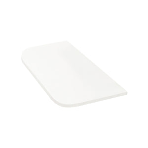 Tura Ensuite Pre-Cut 600mm x 380mm x 20mm Curved Front White Stone Silica Free Slab - No Holes Cut