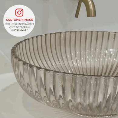 Capara 510mm X 350mm Above-Counter Glass Basin, Champagne Glass