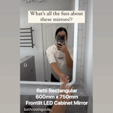 *Clearance* Retti Rectangular 450mm x 750mm Frontlit LED Mirrored Shaving Cabinet, Matte White