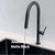 Profile Elegant Gooseneck Kitchen Sink Mixer with Pull-Out, Chromium Matte Black