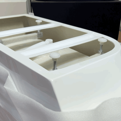 Byron Egg 1500mm Left Corner Freestanding Bath, Gloss White