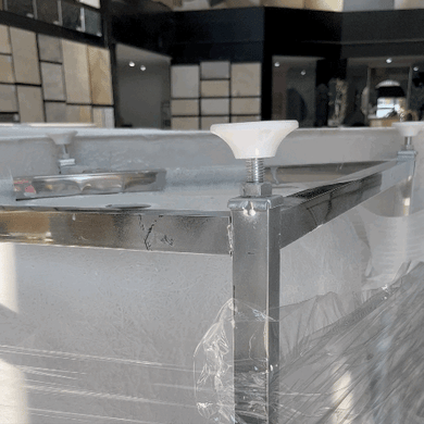 Angie 800mm Corner Fit Japanese Soaking Bathtub, Gloss White