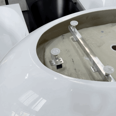 Wave Oval 1600mm Wide Freestanding Bath, Gloss White