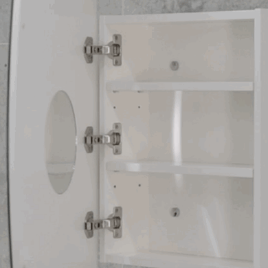 *Clearance* Arco Arch 550mm x 1000mm Mirrored Shaving Cabinet, Matte White