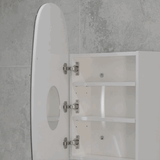 Riri Oblong 500mm x 900mm Mirrored Shaving Cabinet, Matte White