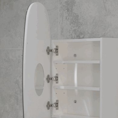 Riri Oblong 500mm x 900mm Mirrored Shaving Cabinet, Matte White