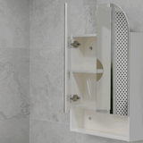 *Clearance* Tura Arch 600mm x 900mm Mirrored Shaving Cabinet with Exposed Shelf, Matte White