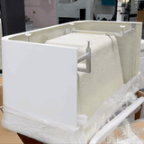 Estus 1300mm Back to Wall Japanese Soaking Bathtub with Seat, Gloss White