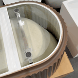 Agora Groove off the wall bathtub underside in matte chocolate brown finish