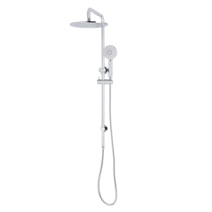 Profile Round Twin Shower System with Adjustable Rail and 250mm Head, Polished Chrome