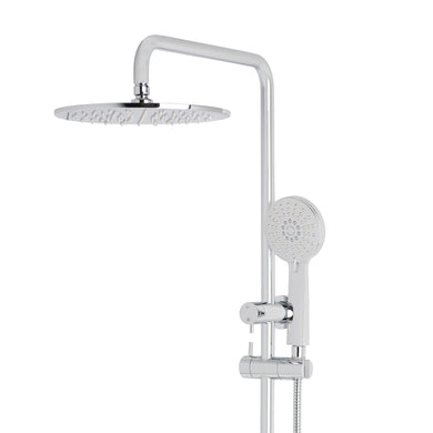 Profile Round Twin Shower System with Adjustable Rail and 250mm Head, Polished Chrome