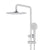 Profile Round Twin Shower System with Adjustable Rail and 250mm Head, Polished Chrome