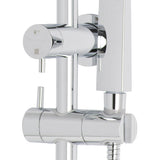 Profile Round Twin Shower System with Adjustable Rail and 250mm Head, Polished Chrome