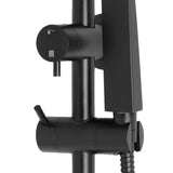 Profile Round Twin Shower System with Adjustable Rail and 250mm Head, Matte Black