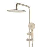 Profile Round Twin Shower System with Adjustable Rail and 250mm Head, Brushed Nickel