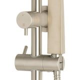 Profile Round Twin Shower System with Adjustable Rail and 250mm Head, Brushed Nickel