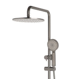 Profile Round Twin Shower System with Adjustable Rail and 250mm Head, Brushed Gunmetal