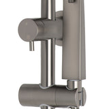 Profile Round Twin Shower System with Adjustable Rail and 250mm Head, Brushed Gunmetal