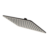 Rectangular 300mm x 200mm x 7mm Stainless Steel Rain Shower Head, Matte Black