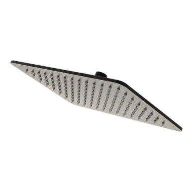 Rectangular 300mm x 200mm x 7mm Stainless Steel Rain Shower Head, Matte Black