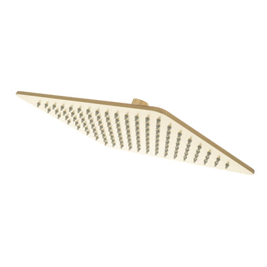 Rectangular 300mm x 200mm x 7mm Stainless Steel Rain Shower Head, Brushed Brass (Gold)