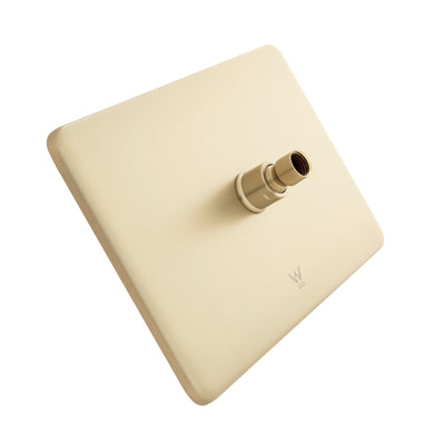 Rectangular 300mm x 200mm x 7mm Stainless Steel Rain Shower Head, Brushed Brass (Gold)