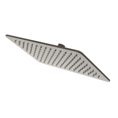 Rectangular 300mm x 200mm x 7mm Stainless Steel Rain Shower Head, Brushed Gunmetal