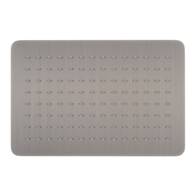 Rectangular 300mm x 200mm x 7mm Stainless Steel Rain Shower Head, Brushed Gunmetal