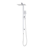 Retto Square Twin Shower System with Adjustable Rail and 250mm Head, Polished Chrome
