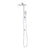 Retto Square Twin Shower System with Adjustable Rail and 250mm Head, Polished Chrome