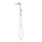 Retto Square Twin Shower System with Adjustable Rail and 250mm Head, Polished Chrome