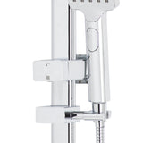 Retto Square Twin Shower System with Adjustable Rail and 250mm Head, Polished Chrome
