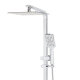 Retto Square Twin Shower System with Adjustable Rail and 250mm Head, Polished Chrome