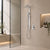 Retto Square Twin Shower System with Adjustable Rail and 250mm Head, Polished Chrome