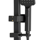 Retto Square Twin Shower System with Adjustable Rail and 250mm Head, Matte Black