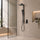 Retto Square Twin Shower System with Adjustable Rail and 250mm Head, Matte Black