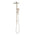 Retto Square Twin Shower System with Adjustable Rail and 250mm Head, Brushed Nickel