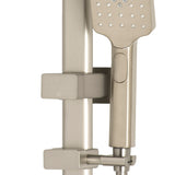 Retto Square Twin Shower System with Adjustable Rail and 250mm Head, Brushed Nickel
