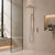 Retto Square Twin Shower System with Adjustable Rail and 250mm Head, Brushed Nickel