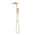 Retto Square Twin Shower System with Adjustable Rail and 250mm Head, Brushed Brass