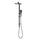 Retto Square Twin Shower System with Adjustable Rail and 250mm Head, Brushed Gunmetal